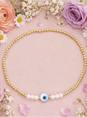 Gold Plated Evil Eye Bracelet